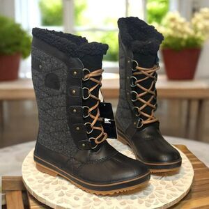 Sorel $199 Tofino II Waterproof Insulated Snow Shearling Duck Boots Black Women’